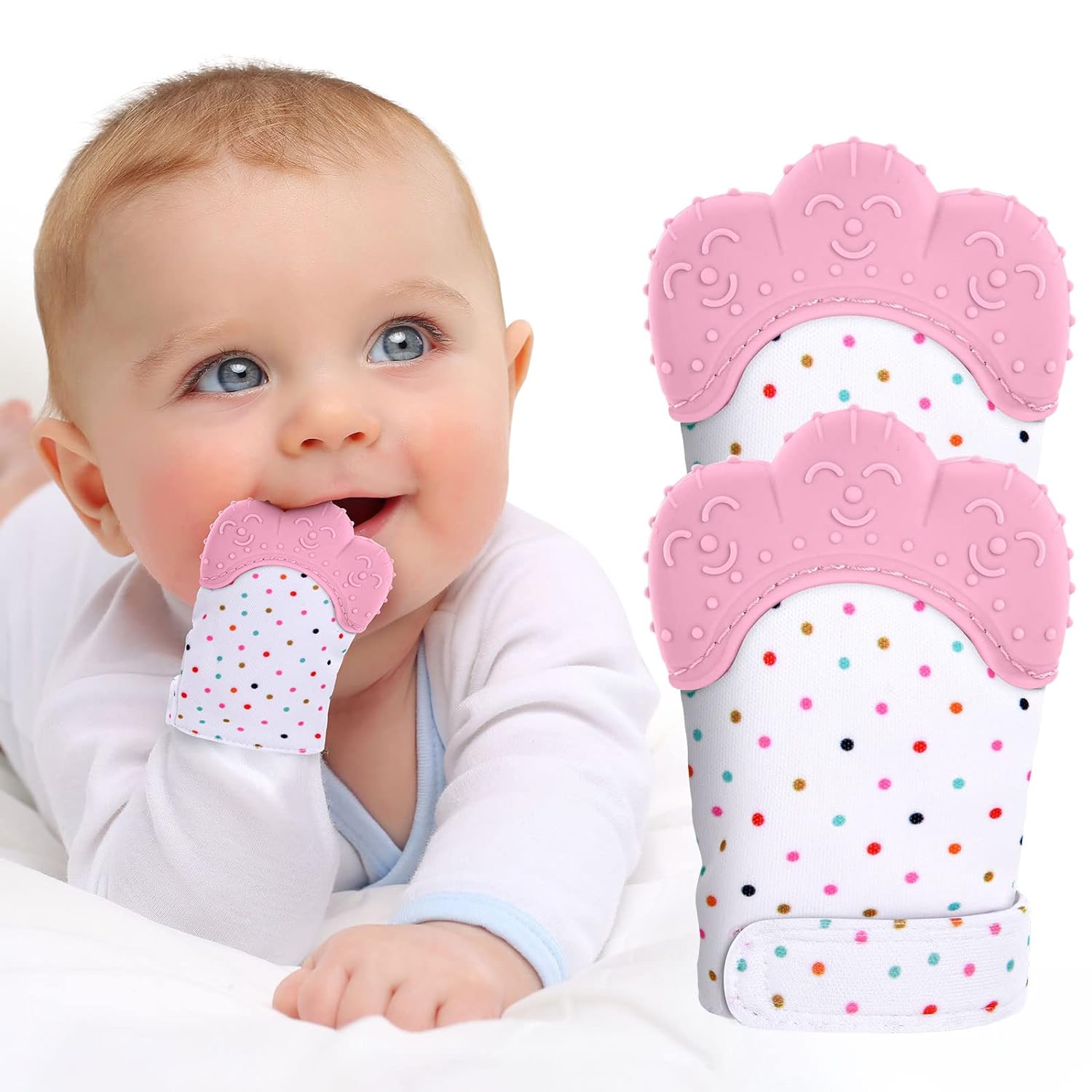 Food grade silicone Gloves Bab - Teething Mitten Baby ulasan dan harga