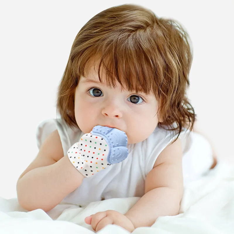 Food grade silicone Gloves Bab - Teething Mitten Baby ulasan dan harga